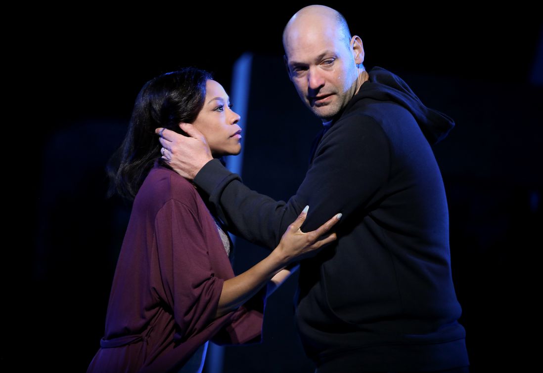 Nikki M. James and Corey Stoll in The Public Theater’s Free Shakespeare in the Park production of Julius Caesar<br>